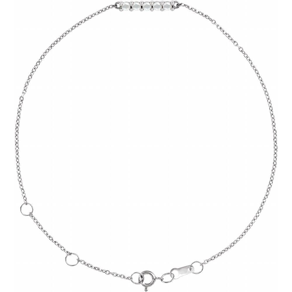 Platinum 1/10 CTW Natural Diamond Bar 6 1/2-7 1/2" Bracelet