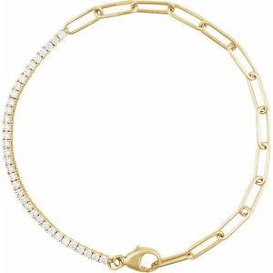 1 Ctw Natural Diamond Adjustable Line Bracelet (Style BRC924)