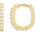 14K Yellow Gold 1/8 CTW Natural Diamond 12 mm Hoop Earrings