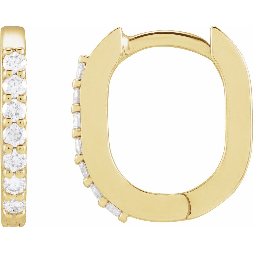 14K Yellow Gold 1/8 CTW Natural Diamond 12 mm Hoop Earrings