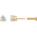 Round 3-Prong Press Fit Stud Earrings