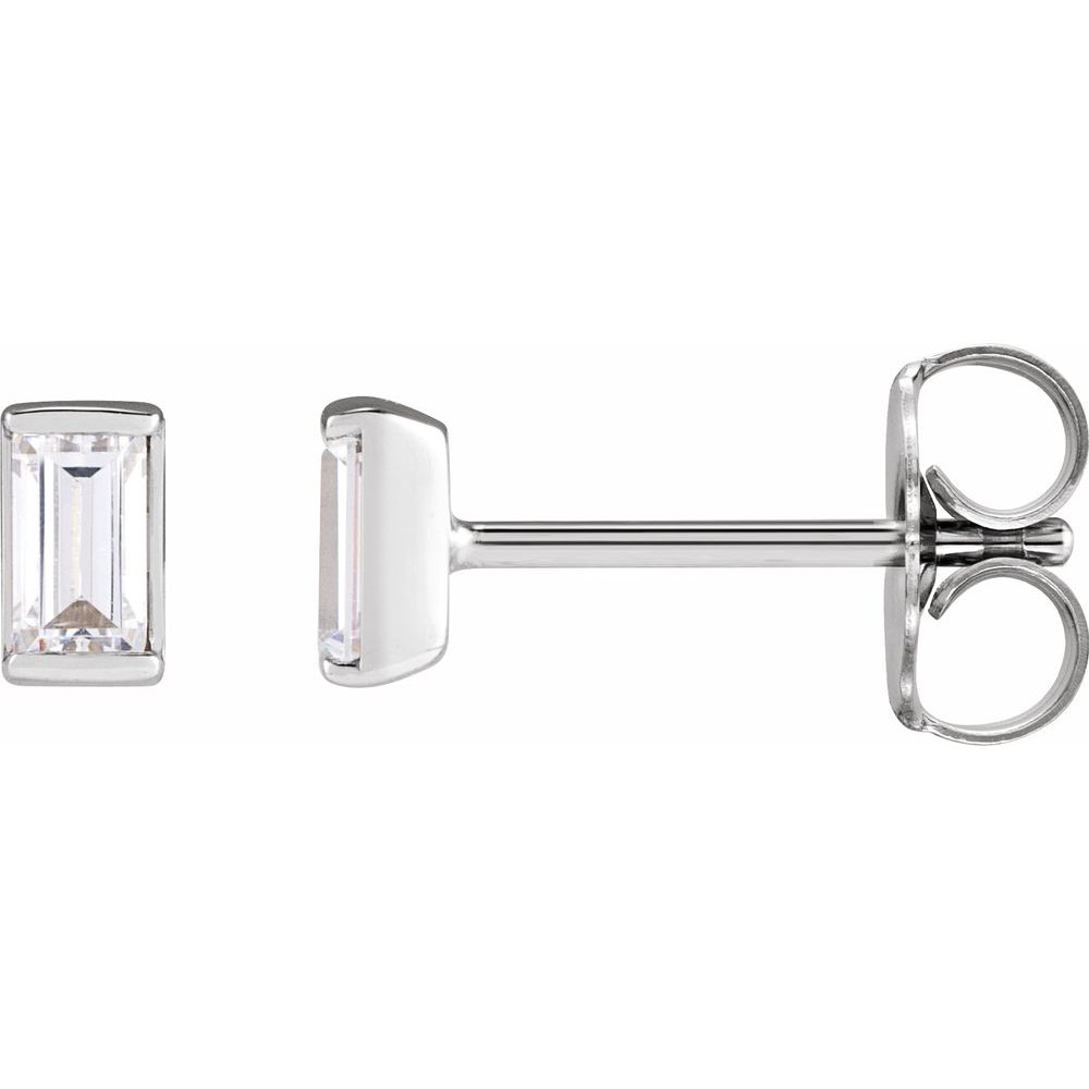 Straight Baguette Channel-Set Stud Earrings
