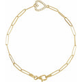 14K Yellow 1/8 CTW Natural Diamond Heart 7" Bracelet