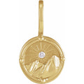 14K Yellow Gold .015 CT Natural Diamond Earth Element Charm/Pendant