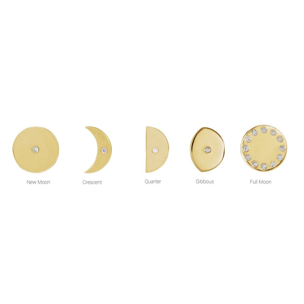 14K Yellow Gold .015 CTW Natural Diamond Moon Phase Ring
