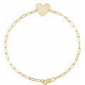 14K Yellow Engravable Heart 7" Bracelet