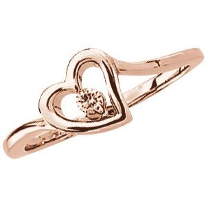 .06 CTW Natural Diamond Heart Ring (Style 65910)