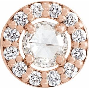 1/3 Ctw Natural Rose-Cut Natural Diamond Halo-Style Pendant Slide (Style 88054)