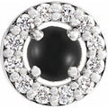 Cabochon Natural Onyx And .06 Ctw Natural Diamond Halo-Style Pendant Slide (Style 88054)