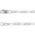 14K White 2.1 mm Paperclip-Style 18" Chain