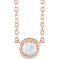 1/8 Ctw Rosecut Natural Diamond Solitaire Bezel-Set Neckla (Style 87613)