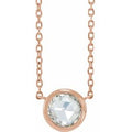 1/2 Ctw Rosecut Natural Diamond Solitaire Bezel-Set Necklace (Style 87613)