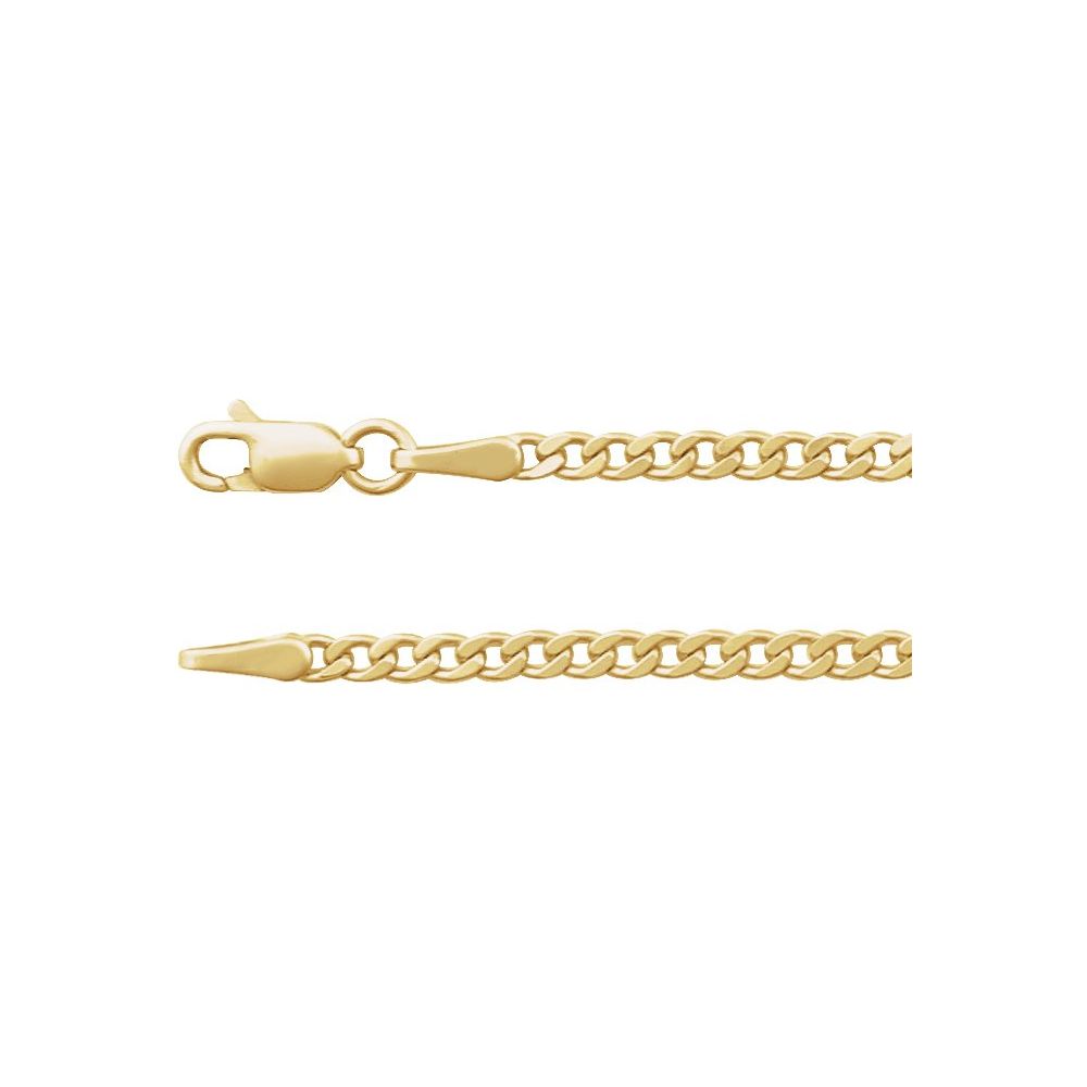 14K Yellow 2.35 mm Curb 18" Chain