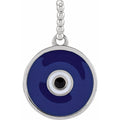 Believer Sterling Silver Blue Enamel Evil Eye Pendant