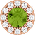 Natural Peridot And .08 Ctw Natural Diamond Halo-Style Pendant (Style 88590)