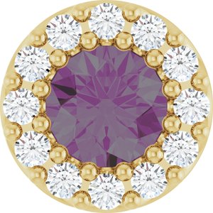 Natural Alexandrite And .08 Ctw Natural Diamond Halo-Style Pendant (Style 88590)
