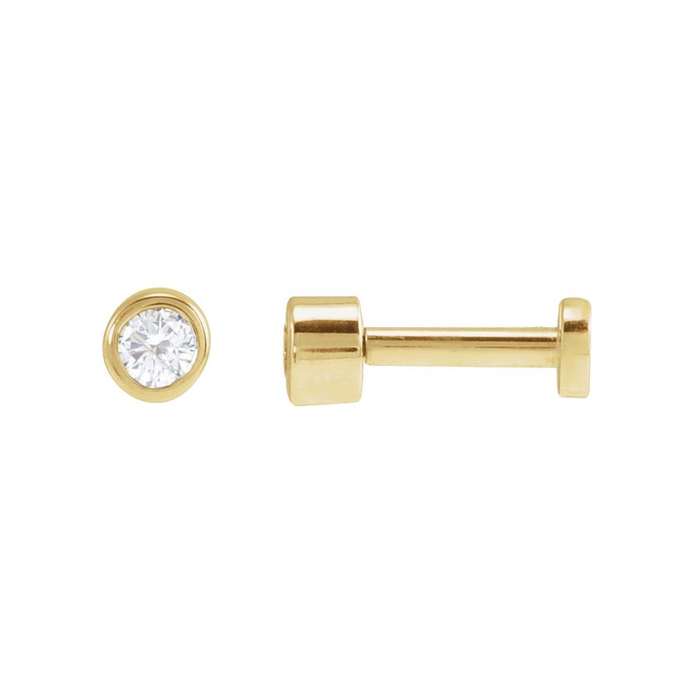 Round Bezel-Set Earrings