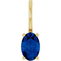 Essentials 14K Yellow Gold 6X4 Mm Natural Blue Sapphire Charmpendant