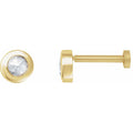 Round Rose-Cut Bezel-Set Earrings