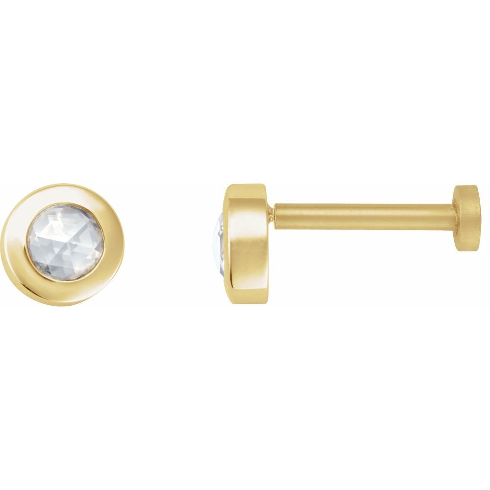 Round Rose-Cut Bezel-Set Earrings