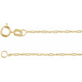 14K Yellow 1.25 mm Figaro 20" Chain