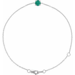 Natural Emerald Solitaire Bracelet (Style BRC925)