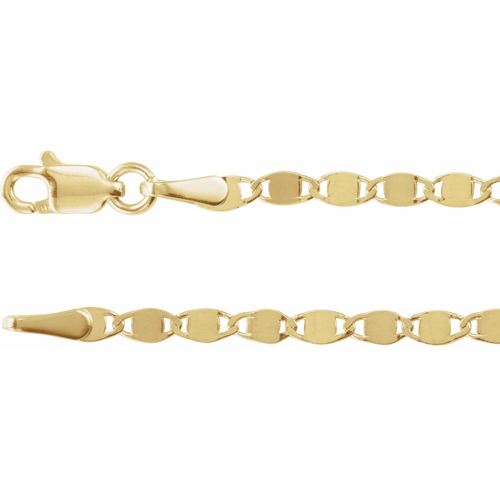 14K Yellow 2.7 mm Mirror 16" Chain