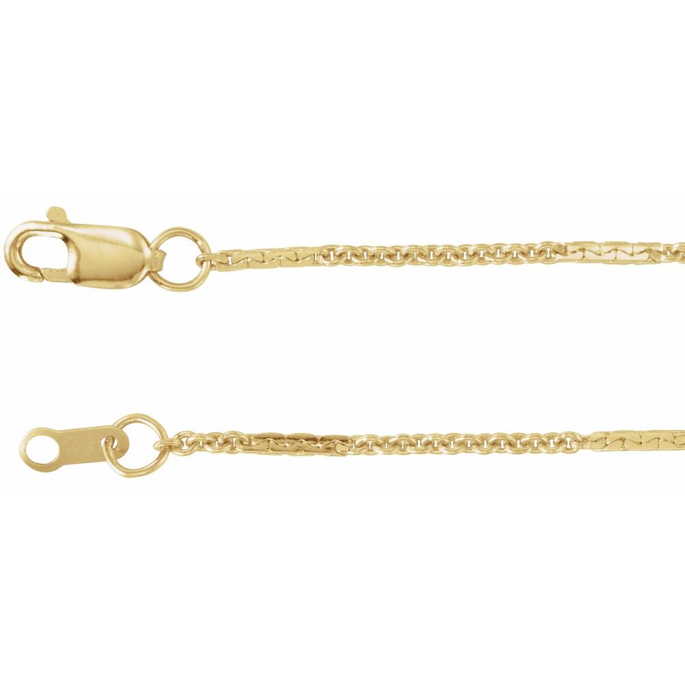 14K Yellow 1.1 mm Dapped Cable 18" Chain