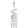 14K White Gold .03 CT Natural Diamond Vote Charm/Pendant