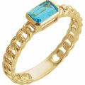 Utility 14K Yellow Gold Natural Sky Blue Topaz Ring