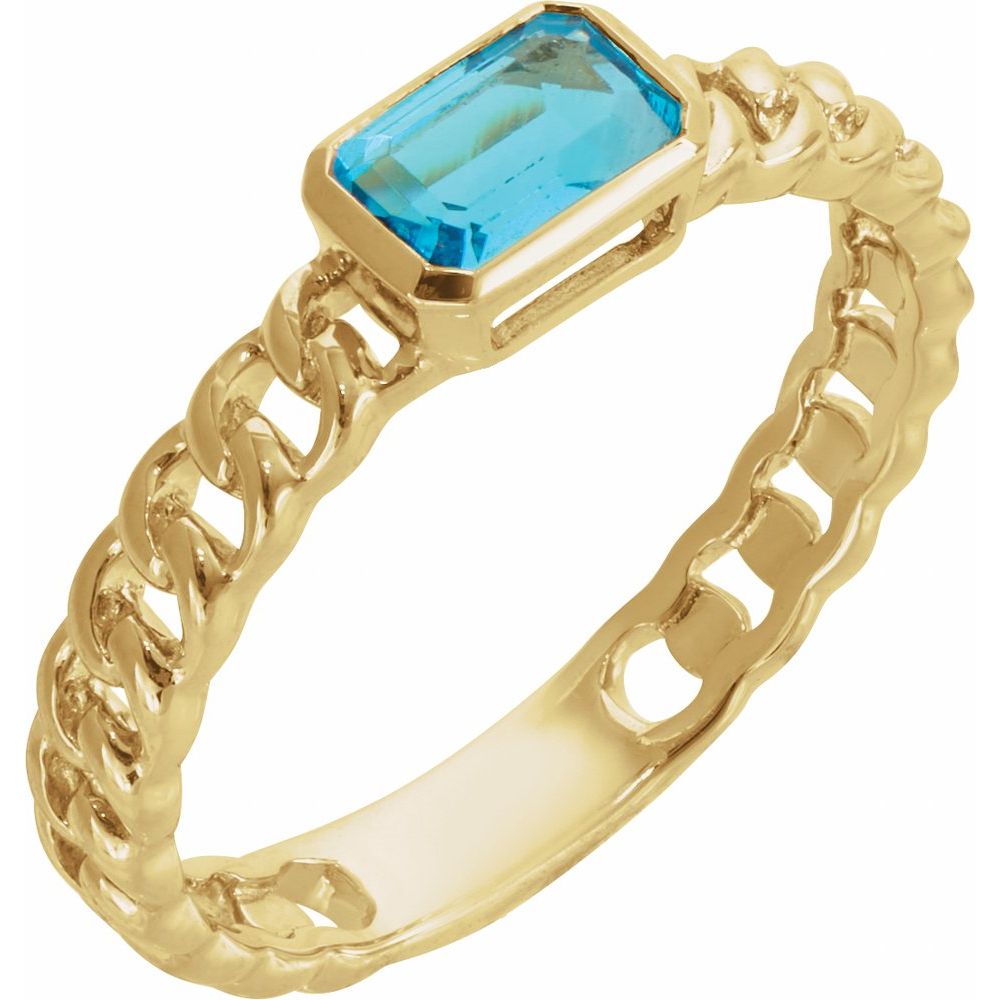 Utility 14K Yellow Gold Natural Sky Blue Topaz Ring