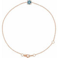 Natural Aquamarine Solitaire Bracelet (Style BRC925)
