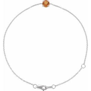 Natural Citrine Solitaire Bracelet (Style BRC925)