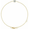 Natural White Sapphire Solitaire Bracelet (Style BRC925)