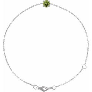 Natural Peridot Solitaire Bracelet (Style BRC925)