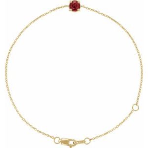 Natural Ruby Solitaire Bracelet (Style BRC925)