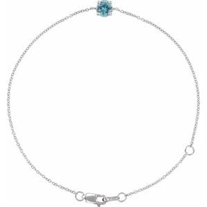 Natural Zircon Solitaire Bracelet (Style BRC925)