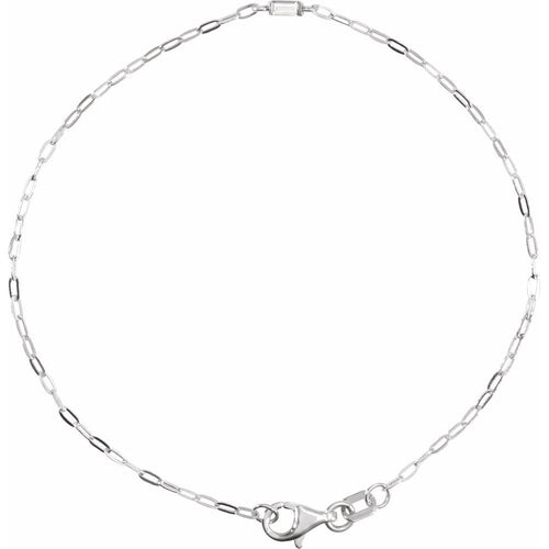14K White .06 CT Natural Diamond 7" Bracelet