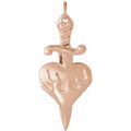 Believer 14K Rose Gold Heart And Dagger Pendant