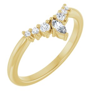 Diamond 1/4 CTW Contour Wedding Band