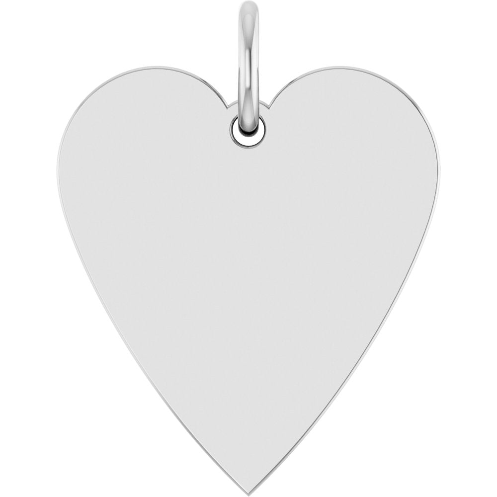 Jubilee 14K White Gold Engravable Heart Pendant