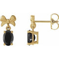 Natural Onyx Bow Earrings (Style 88539)