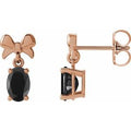Natural Onyx Bow Earrings (Style 88539)