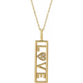 14K Yellow Gold .02 CTW Natural Diamond Love 18" Necklace