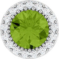 Natural Peridot And 1/8 Ctw Natural Diamond Halo-Style Pendant (Style 88590)