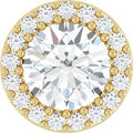 Natural White Sapphire And 1/8 Ctw Natural Diamond Halo-Style Pendant (Style 88590)