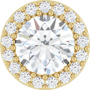 Natural White Sapphire And 1/8 Ctw Natural Diamond Halo-Style Pendant (Style 88590)