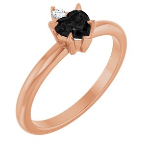 Natural Onyx And .03 CT Natural Diamond Ring (Style 72434)