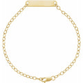 14K Yellow Engravable Bar 7" Bracelet