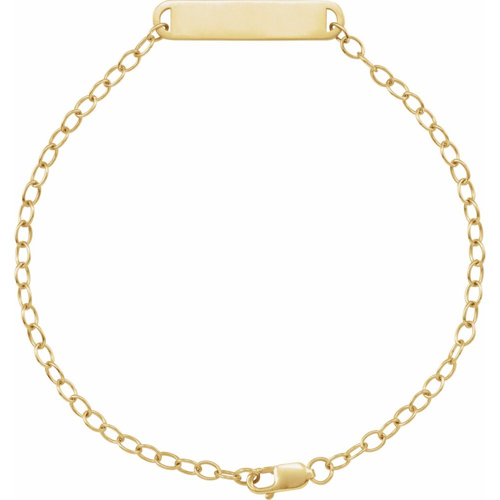 14K Yellow Engravable Bar 7" Bracelet